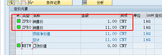 SD销售定价传入的定价类型与配置的定价类型重复问题