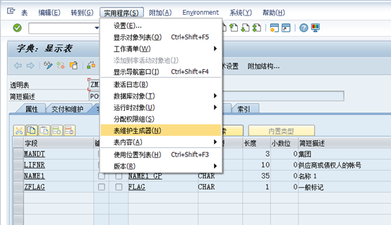 配置事务代码维护配置表
